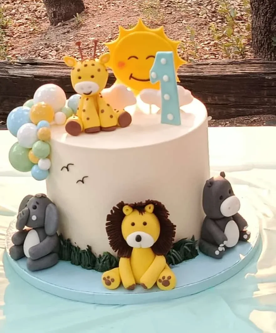 Tarta infantil de safari hecha por encargo